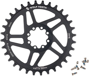 Wolf Tooth Components Chainring - Drop-Stop B - 0mm Offset - SRAM 8-Bolt Direct Mount - 36t - Round - Black - The Lost Co. - Wolf Tooth Components - CH0120 - 810006808964 - -