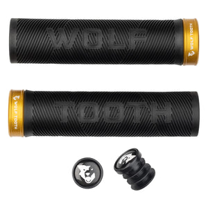 Wolf Tooth Components Echo Lock-On Grip Set - Blk/Gold - The Lost Co. - Wolf Tooth - B-WQ0804 - 810006806540 - -