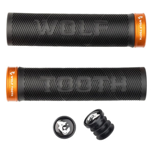 Wolf Tooth Components Echo Lock-On Grip Set - Blk/Orange - The Lost Co. - Wolf Tooth - B-WQ0807 - 810006806571 - -