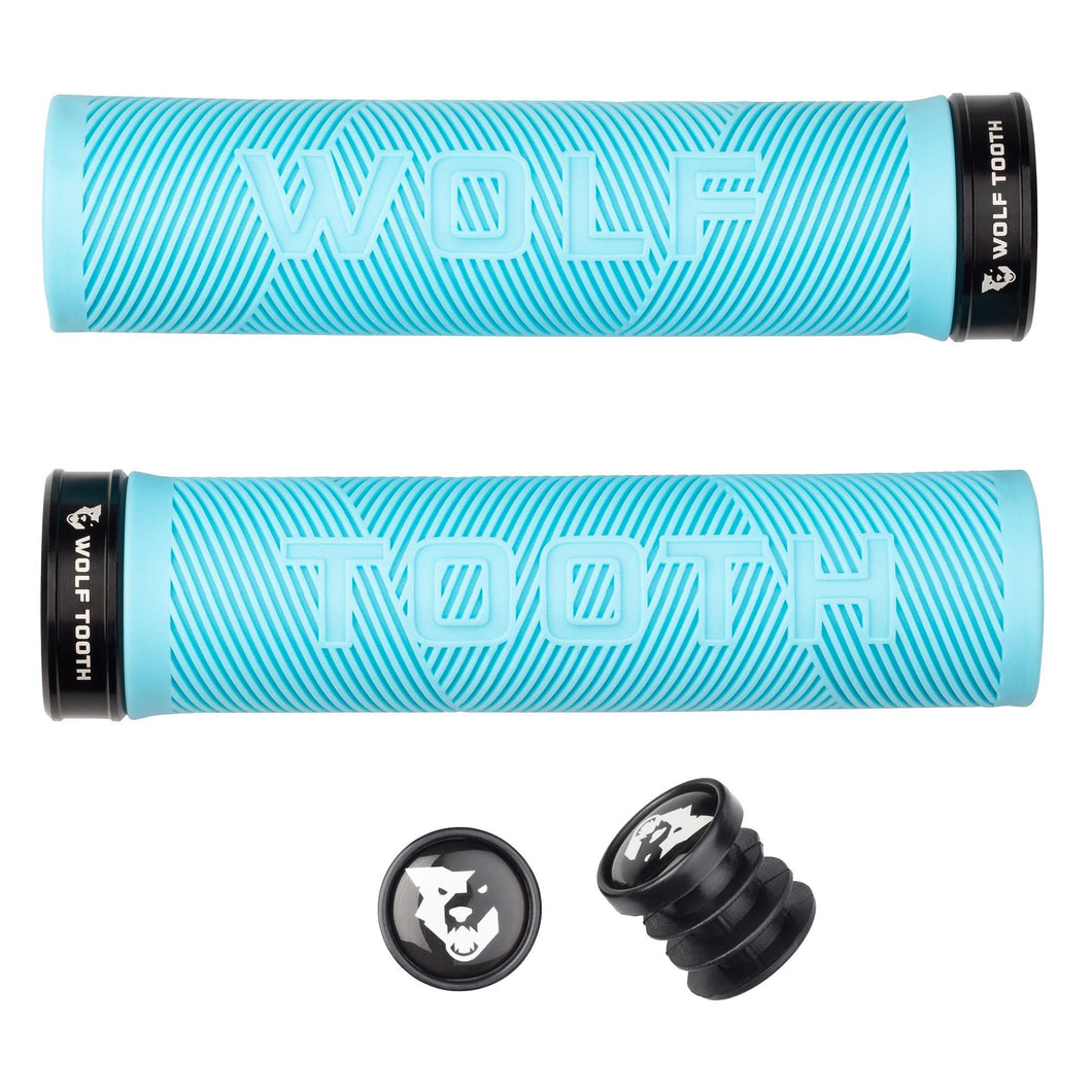Wolf Tooth Components Echo Lock-On Grip Set - Teal/Blk - The Lost Co. - Wolf Tooth - B-WQ0818 - 810006806663 - -