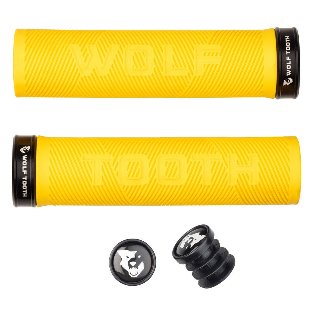 Wolf Tooth Components Echo Lock-On Grip Set - Yellow/Blk - The Lost Co. - Wolf Tooth - B-WQ0815 - 810006806632 - -