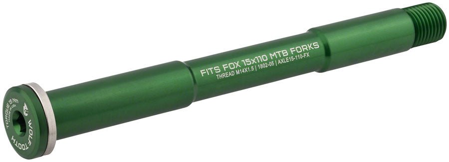 Wolf Tooth Front Thru Axle - FOX 15x110mm - Green – The Lost Co.