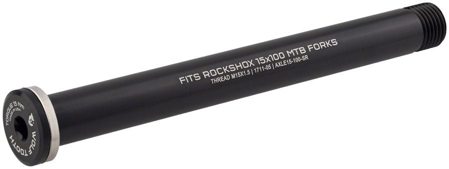 Wolf Tooth Front Thru Axle - RockShox 15 x 100mm Black - The Lost Co. - Wolf Tooth - FK8300 - 812719026550 - -