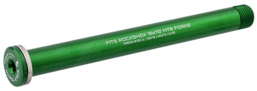 Wolf Tooth Front Thru Axle - RockShox 15x110mm - Green