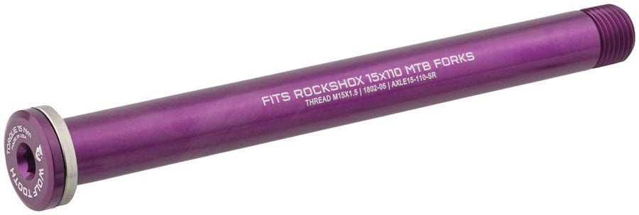 Wolf Tooth Front Thru Axle - RockShox 15 x 110mm Purple - The Lost Co. - Wolf Tooth - FK8360 - 812719029001 - -