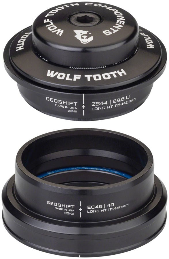 Wolf Tooth GeoShift Performance Angle Headset - 1 Deg Long ZS44/EC49 Black - The Lost Co. - Wolf Tooth Components - HD0126 - 810006804683 - -