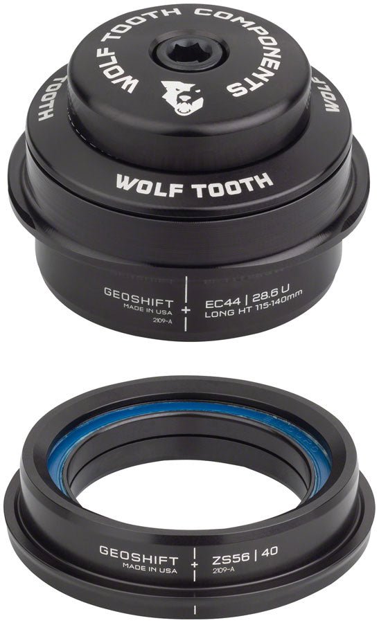 Wolf Tooth GeoShift Performance Angle Headset - 2 Deg Long EC44/ZS56 Black - The Lost Co. - Wolf Tooth Components - HD0005 - 810006805376 - -