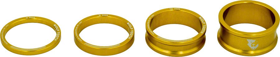 Wolf Tooth Headset Spacer Kit 3 5 10 15mm Gold - The Lost Co. - Wolf Tooth - HD0235 - 812719022545 - -